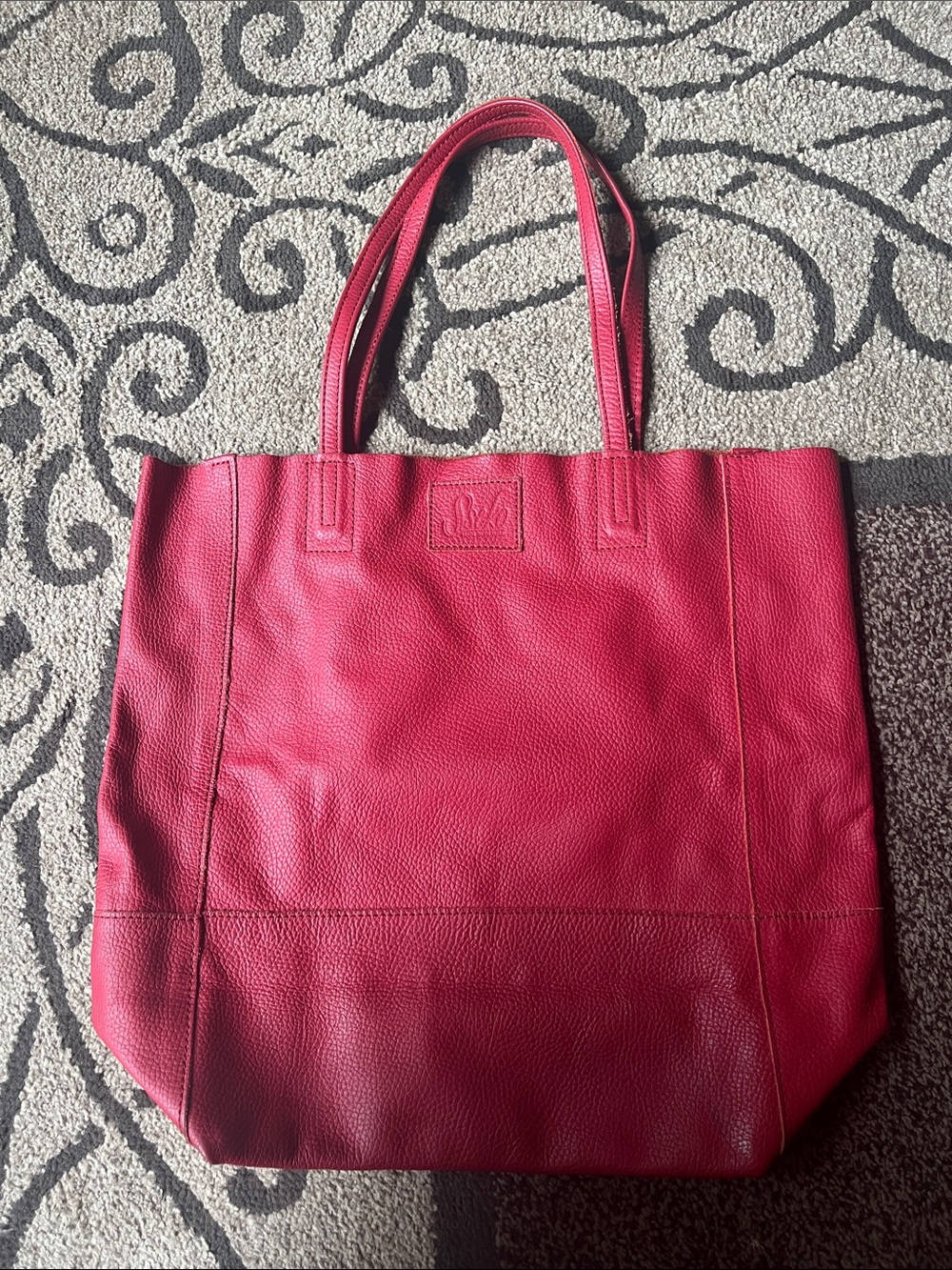 Sseko Crimson Pebbled Leather Tote